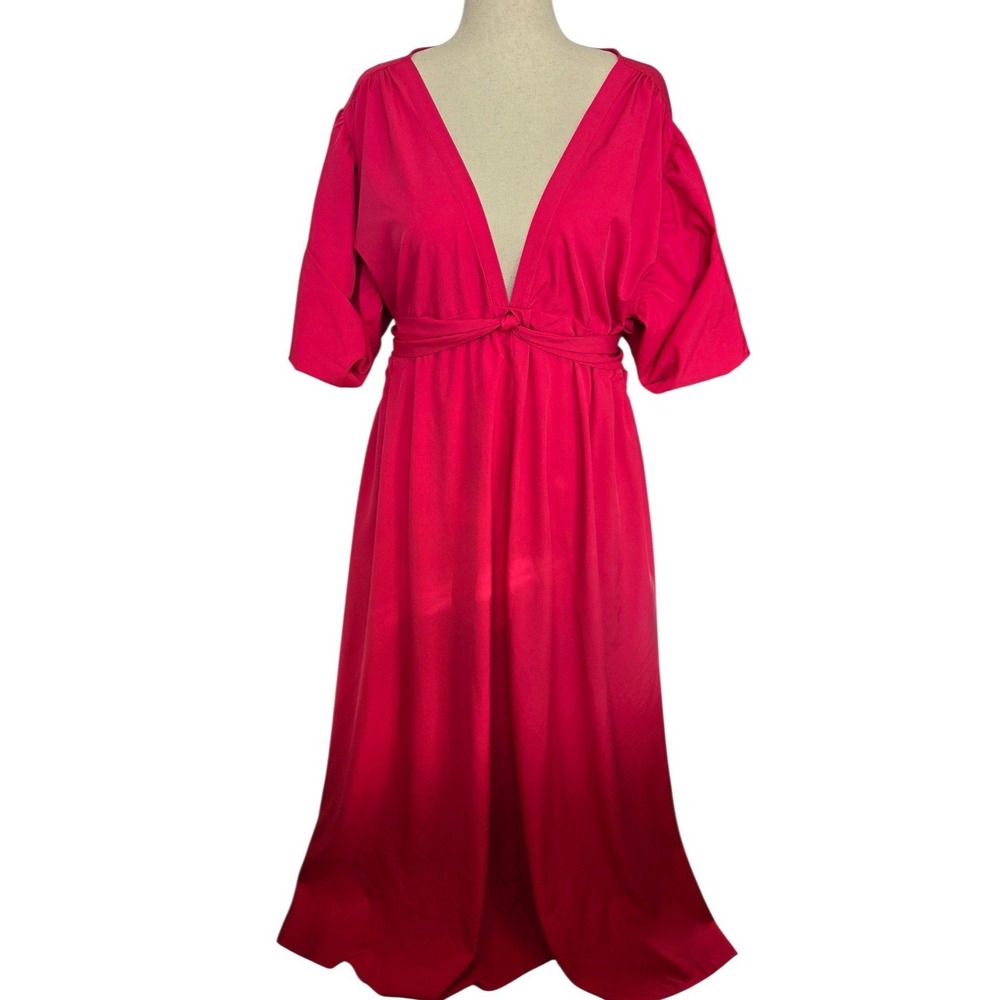 Chic Soul Looking At Me Maxi Dress Fuchsia 3X- Bust: 50" Length: 63"